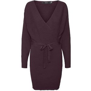 VERO MODA Gebreide damesjurk VMHOLLYREM lange jurk, Winetasting, L