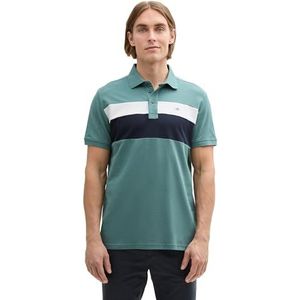 TOM TAILOR Poloshirt voor heren, 30105 - Deep Bluish Green, XXL