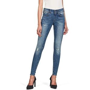 G-Star Raw Lynn Mid Super Skinny Jeans Jeans dames,Blue (faded blue destroy 9136-A890),25W / 34L