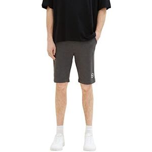TOM TAILOR Heren 1036329 Bermuda Sweatpants Shorts, 11086-Dark Grey Melange, S, 11086 - donkergrijs melange, S