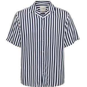 ONLY & SONS Mannen Onswayne Ss Striped Viscose Shirt Noos Vrijetijdshemd