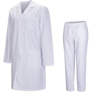 MISEMIYA - Kazak en broek voor sanitair, uniseks, medische sanitaire uniformen, REF-8178, lange mouwen, wit, XL