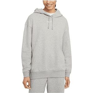 Nike W NSW ESSNTL CLCTN FLC OS HD sweatshirt met capuchon, donkergrijs heather/base grey/(wit), XS voor dames