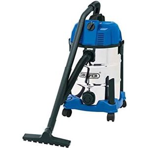 Draper 20523 Nat en droog 1600W stofzuiger met 30 liter roestvrijstalen tank, blauw