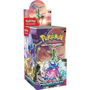 Display met booster-packs uit de uitbreiding, scharlakenrood en violet, chronoforze van TCG Pokémon (18 uitbreidingspakkingen), Italiaanse editie, Amazon Exclusive