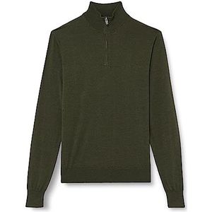 Hackett London Heren GMD Merino Silk HZIP Pullover Sweater, Bruin (Khaki), XXL, Bruin (Kaki), XXL