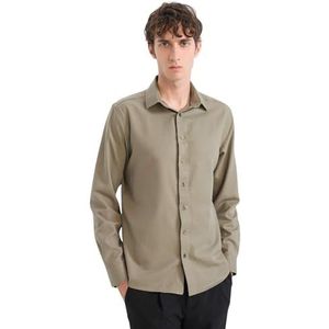 DeFacto Heren vrijetijdshemden en klederdrachthemden - klassiek herenhemd LT.Khaki XXL, khaki, XXL