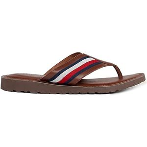 Tommy Hilfiger Heren CORE Hilfiger teen post sandaal, winter cognac, 6.5 UK, Winter Cognac, 40 EU