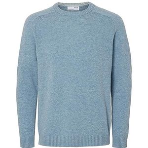SELETED HOMME Slhnewcoban Lambs Wool Crew Neck W Noos, Lichtblauw/detail: melange, L