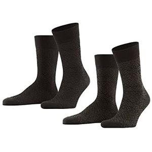 ESPRIT Heren Fair Isle 2-Pack Lyocell scheerwol halfhoog met patroon 2 paar sokken, meerkleurig (assortiment 0030), 39-42 (2-pack)