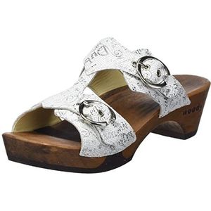 Woody Dames Leonie houten schoen, blanco, 39 EU, wit, 39 EU
