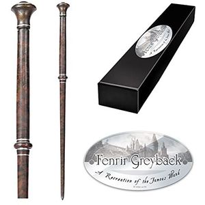 The Noble Collection - Fenrir Greyback Character Wand - 14in (35cm) Wizarding World Wall with Name Tag - Harry Potter Film Set Movie Props Wands