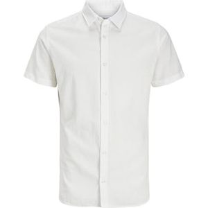 Jjebreeze Linen Blend Shirt Ss Sn Pls - Plus Size, wit, XXL