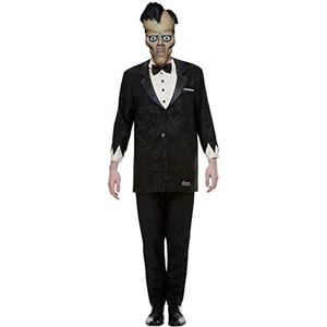 Addams Family Lurch Costume, Black, Top, Trousers & Mask, (M)