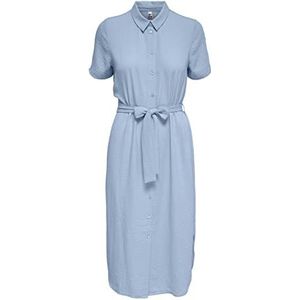 JDY Dames Jdyrachel S/S Midi Dress Wvn Jurk, Cashmere Blue, L