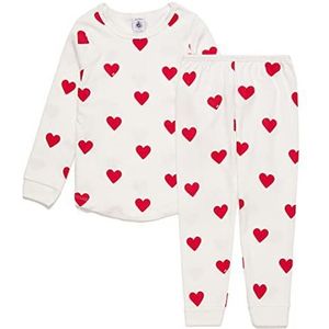 pyjama, hart, kleine meisjes, meerkleurig (wit/rood), 6 Jaren
