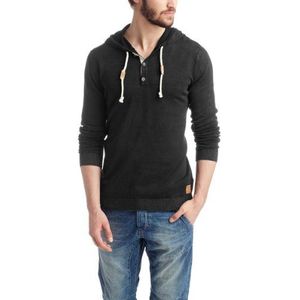 edc by ESPRIT Heren pullover Hoodie - Slim Fit 034CC2I014, zwart (zwart), XL