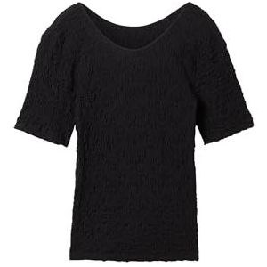 TOM TAILOR Denim T-shirt voor dames, 14482 - Deep Black, M