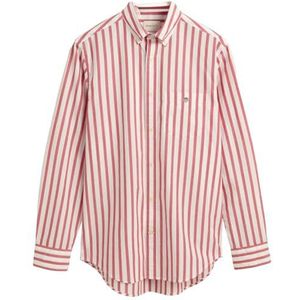 REG Wide POPLIN Stripe Shirt, robijnrood, S