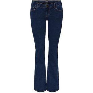 PIECES Pcpeggy Lw Flared Db Jeans Noos Bc Jeansbroek voor dames, donkerblauw (dark blue denim), 32 NL/S/L