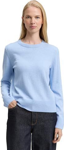 Tom Tailor - Gebreide Pullover - Effen - Regular Fit - Mix van Katoen en Kasjmier