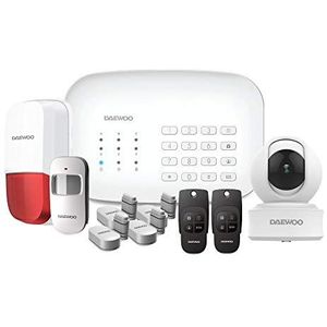 DAEWOO Pack Vision+ | alarmsysteem, draadloos, WLAN, GSM, met buitensirene | 1 camera, compatibel met Amazon Alexa, Google Assistant
