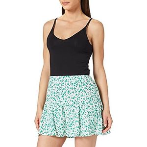 Mavi Dames Printed Shorts-Set, White Green Petal Print, XS