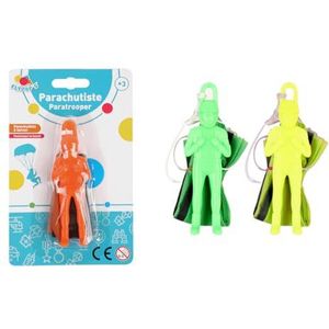 FLYPOP'S - Parachutist om te gooien - Kinderspeelgoed - 032513 - Diverse kleuren - Plastic - Kermis - Kinderspeelgoed - Cadeau - Verjaardag - 10 cm - Vanaf 3 jaar
