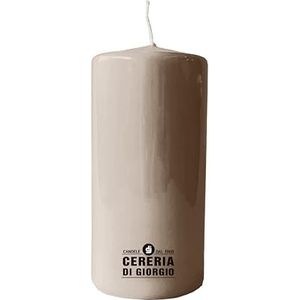 Kaars diameter 7 cm hoogte 15 cm - taupe