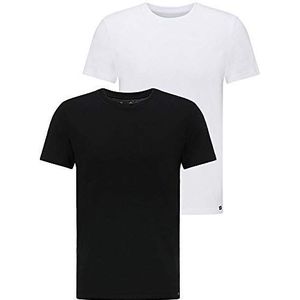 Lee Mens Twin Pack Crew T-shirts, zwart wit, M