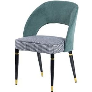 Adda Home stoel, fluweel, groen/wit/grijs/zwart, medium
