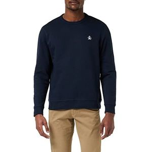 Original Penguin Heren L/S Sticker Pete Fleece Crew Sweatshirt, Donkere Saffier, S