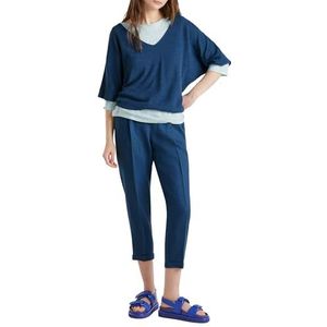 United Colors of Benetton T-shirt met V-hals M/M, Blauw, S