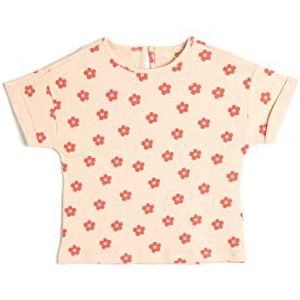 Koton Babyboy T-shirt met bloemenprint, korte mouwen, ronde hals, getextureerd katoen, Roze Design (2d5), 2-3 Jaar