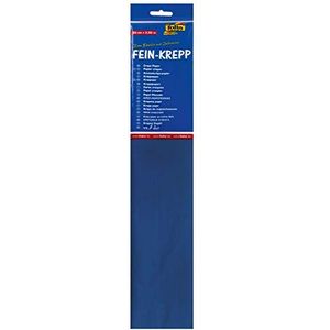 folia 822128-10 crêpepapier, 10 briljantblauw, elke laag ca. 50 x 250 cm, 32 g/m², zeer elastisch en dun papier, met een oneffen en ruw oppervlak