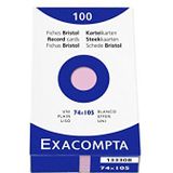 Exacompta 13330B verpakking (met 100 indexkaarten, DIN A7, 74 x 105 mm, blanco, ideaal voor school), per stuk verpakt, roze