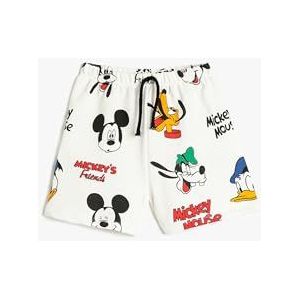 Koton Babyboys Mickey Mouse Licenced Trekkoord Detail Katoenen Shorts, ecru design (0d1), 3-4 Jaar