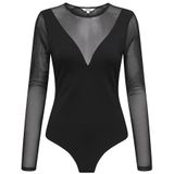 Only - ONLBECKI LS MIX BODY WVN - Bodystocking - Zwart - Lange Mouwen