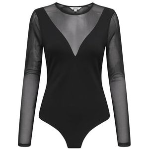 Only - ONLBECKI LS MIX BODY WVN - Bodystocking - Zwart - Lange Mouwen