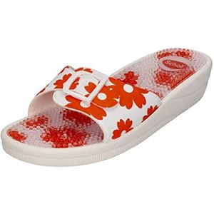 Scholl New Massage, Sandali Donna, Bianco Arancione, 36 EU