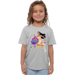 mandarin creative ltd Pocahontas Natural Explorer Meisjes T-shirt, Athletic Heather, 9-10 jaar, Atletische Heather, 9-10 jaar