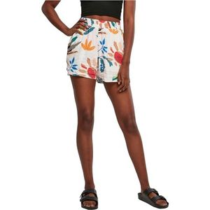Urban Classics AOP Korte damesshort met bloemenpatroon, viscose resort shorts in vele kleurvarianten, maten XS - XXL, witzandfruity, XS