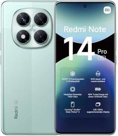 Xiaomi - Redmi Note 14 Pro 5G - Smartphone - Groen - 8 + 256 GB - 200 MP AI-camera - IP68 - 5.110 mAh batterij