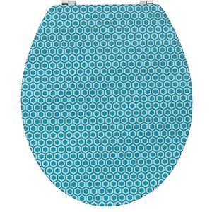 Wirquin 20721907 Trendy Line WC-bril diplomat Malmo, blauw en bamboe