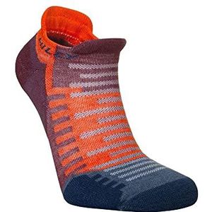 Hilly, Actief - Socklet - Min Cushioning, Bordeaux/Oranje, Maat S