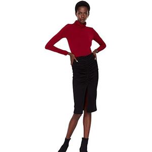 Trendyol Dames Dames Midi Potlood Bodycon Knit Rok, Zwart, S, Zwart, S