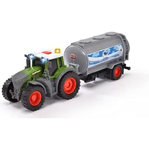 Dickie Toys - Fendt tractor met melkhanger (26 cm) - speelgoedtrekker met melktank voor kinderen vanaf 3 jaar, boerderijvoertuig met licht & geluid, 203734000ONL, meerkleurig