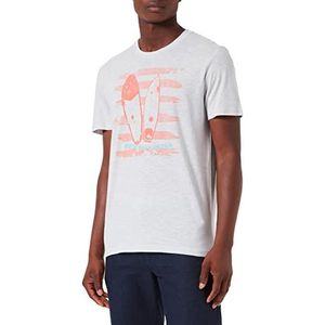 TOM TAILOR Uomini T-shirt met print 1031577, 16674 - White Dark Grindle, 3XL