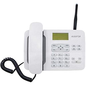 Aligator T100 GSM mobiele telefoon in klassieke tafeltelefoon stijl wit