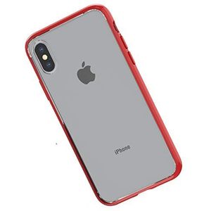 DEVIA Transparante harde hoes met rode TPU-rand voor iPhone X/XS